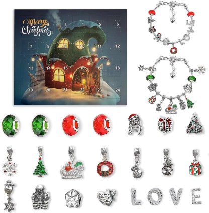 (🎁Early Christmas Sale- 48% OFF🎁) 24 Days Countdown Calendar DIY Christmas Advent Calendar Bracelets Set-SLOOSELYK