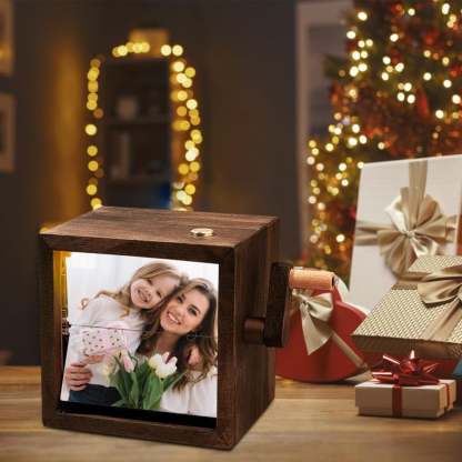 Personalized Flip book Photo Frame, Custom Hand-Cranked Wooden Animation Album-SLOOSELYK