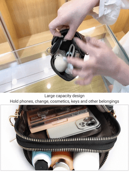(49% OFF)New lychee grain leather phone bag