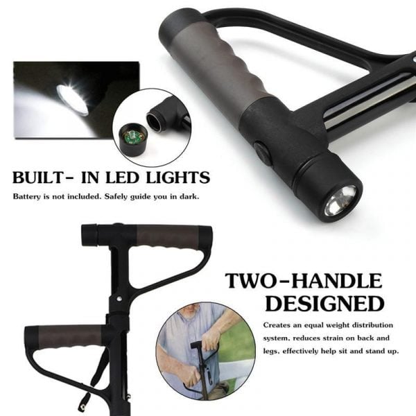 HOT SALE -Aluminum alloy with LED light non-slip foldable walking stick-SLOOSELYK