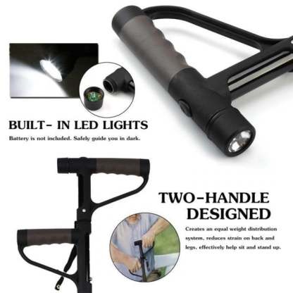 HOT SALE -Aluminum alloy with LED light non-slip foldable walking stick-SLOOSELYK