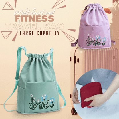 🔥49% OFF🔥Foldable Waterproof Drawstring Large Capacity Embroidered Backpack-SLOOSELYK