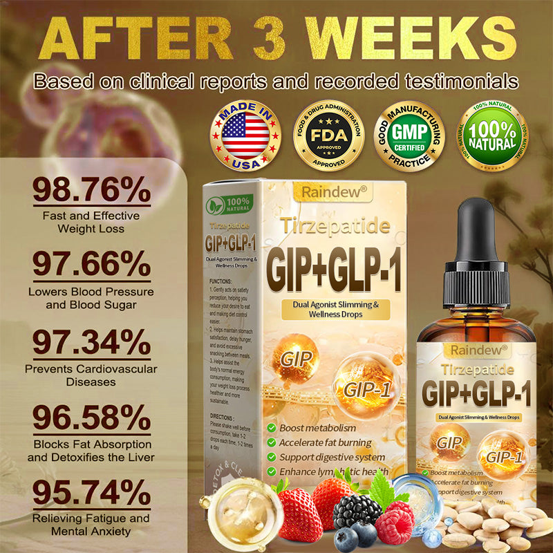 🔥Raindew® Tirzepatide GIP+GLP-1 Dual Agonist Slimming & Wellness Drops (Developed by The Obesity Society.)