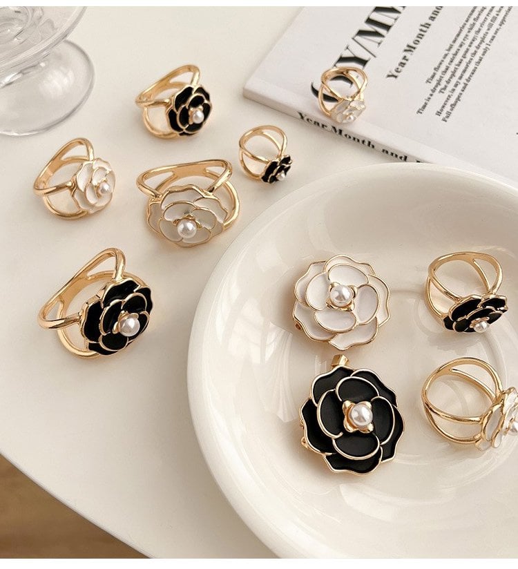 Women's Elegant Pearl Floral Scarf Ring Clip-BUY 2 GET 1 FREE-SLOOSELYK
