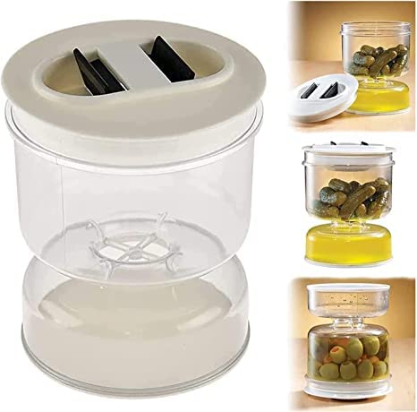 Pickle and Olives Jar Container with Strainer-SLOOSELYK