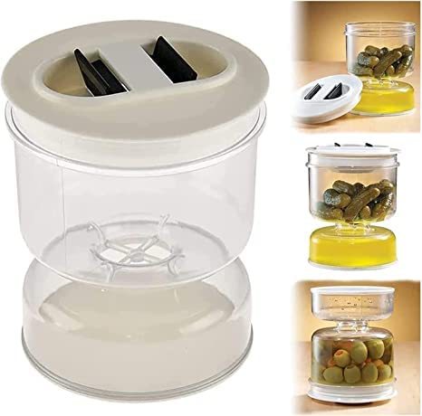 Pickle and Olives Jar Container with Strainer-SLOOSELYK
