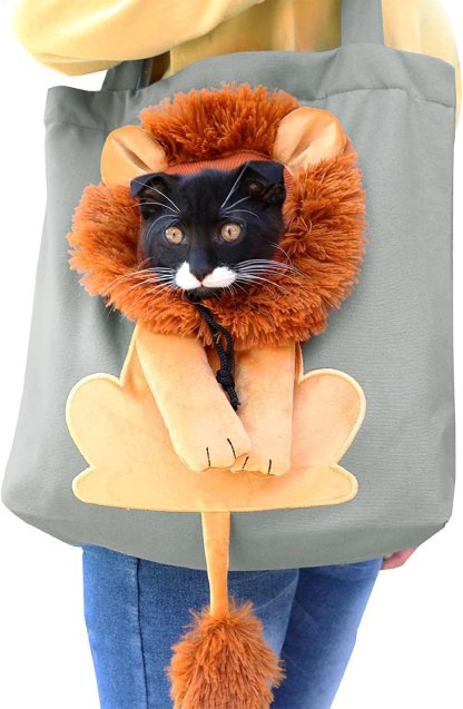 Lion-Shaped Pet Canvas Shoulder Bag-SLOOSELYK