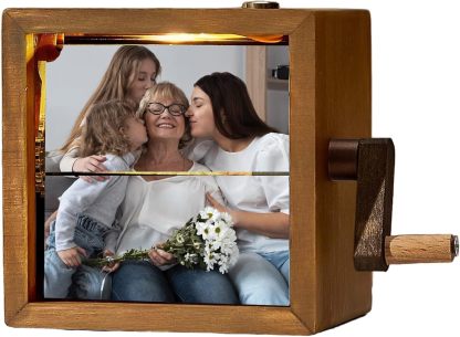 Personalized Flip book Photo Frame, Custom Hand-Cranked Wooden Animation Album-SLOOSELYK