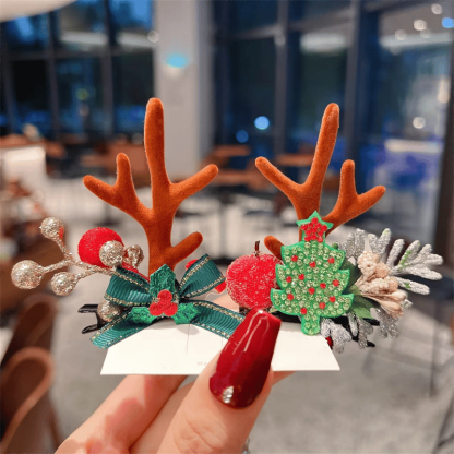 (🎁Christmas Hot Sale- 48% OFF🎁) Reindeer Antlers Xmas Hair Clip-SLOOSELYK