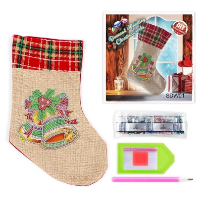 (🎁🔥HOT SALE - 49% OFF) 5D Diamond Painting Xmas Rhinestone Sock Embroidery Mosaic Gift Bag-SLOOSELYK
