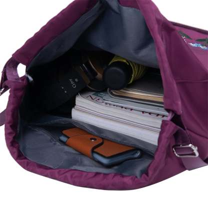 🔥49% OFF🔥Foldable Waterproof Drawstring Large Capacity Embroidered Backpack-SLOOSELYK