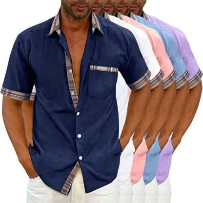 🔥 Last Day Promotion 49% OFF 🔥Men's Casual Plaid Collar Button Summer  Shirt