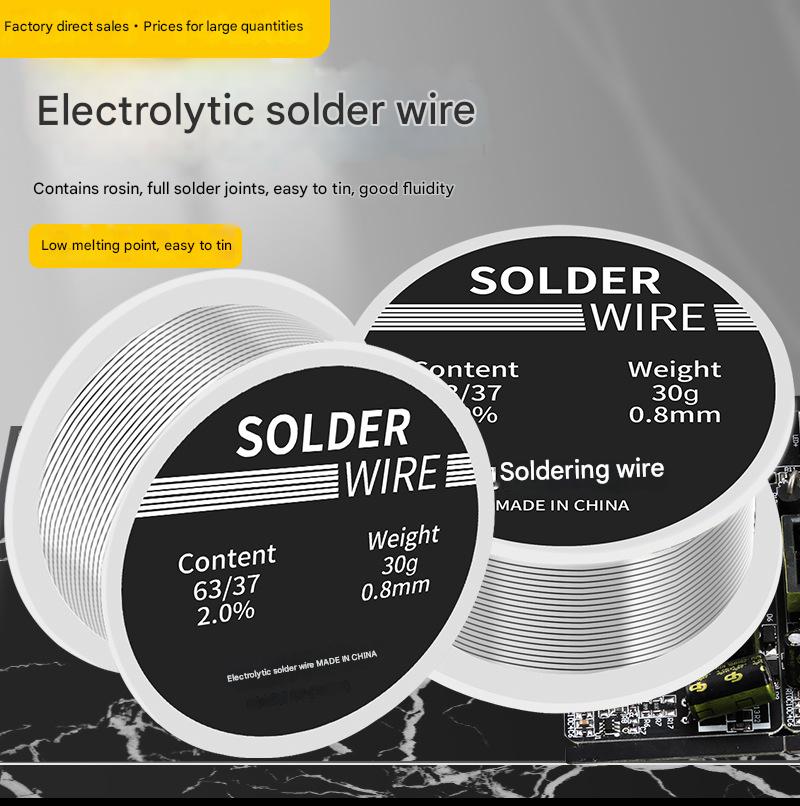 Low Temperature High Purity Rosin Core Solder Wire (30g Small Roll, 0.8mm)