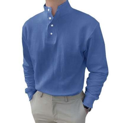🔥Buy 2 Get Free Shipping🔥Gentleman's Simple Basic Stand-up Collar Long-sleeved Polo Shirt