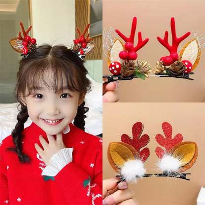 (🎁Christmas Hot Sale- 48% OFF🎁) Reindeer Antlers Xmas Hair Clip-SLOOSELYK
