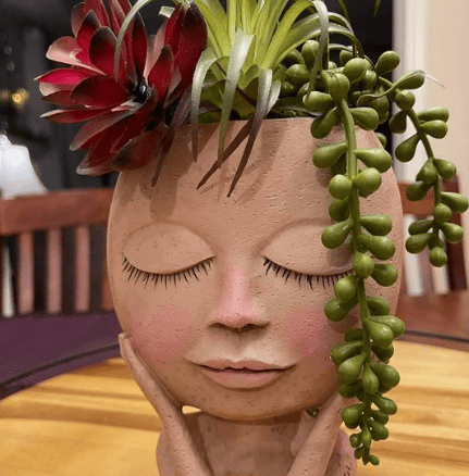 Cute Lady Face Plant Pot-SLOOSELYK