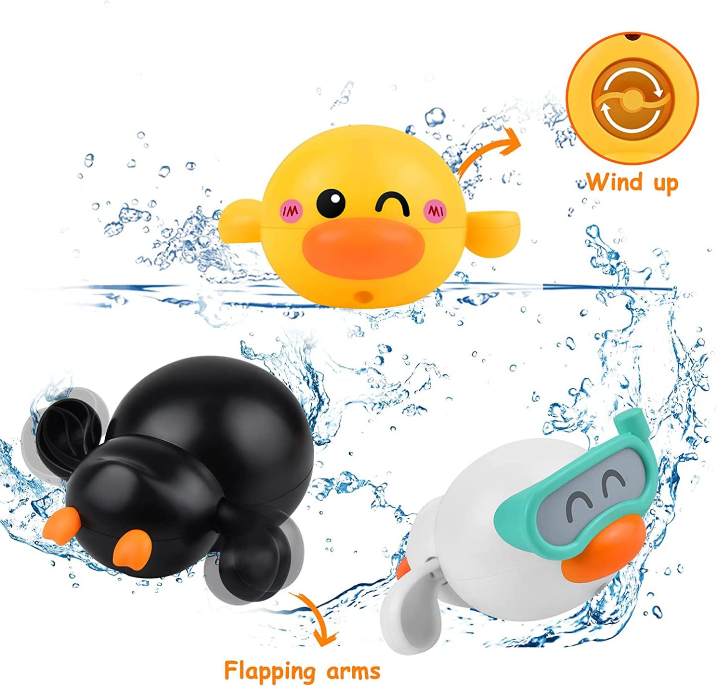 Baby Bath Toys Floating Ducks (3 PCS)-SLOOSELYK
