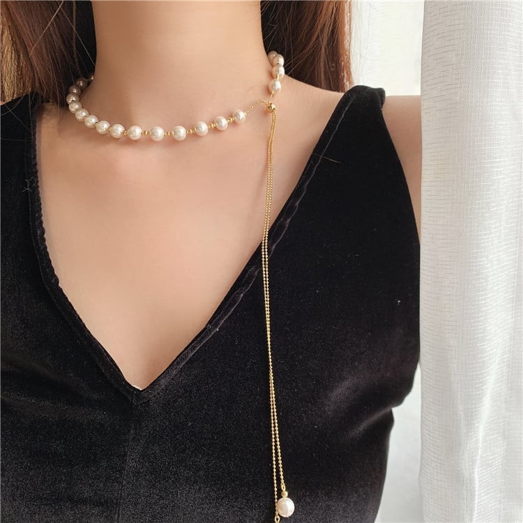 Fashion Elegant Pearl Necklace-SLOOSELYK