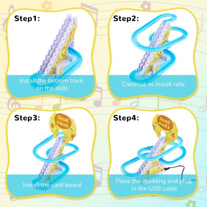 Funny Automatic Stair-Climbing Ducklings Cartoon Race Track Set-SLOOSELYK
