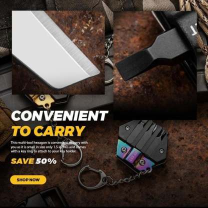 Multifunctional Hexagon Coin Outdoor Tool -✨Buy More Save More-SLOOSELYK