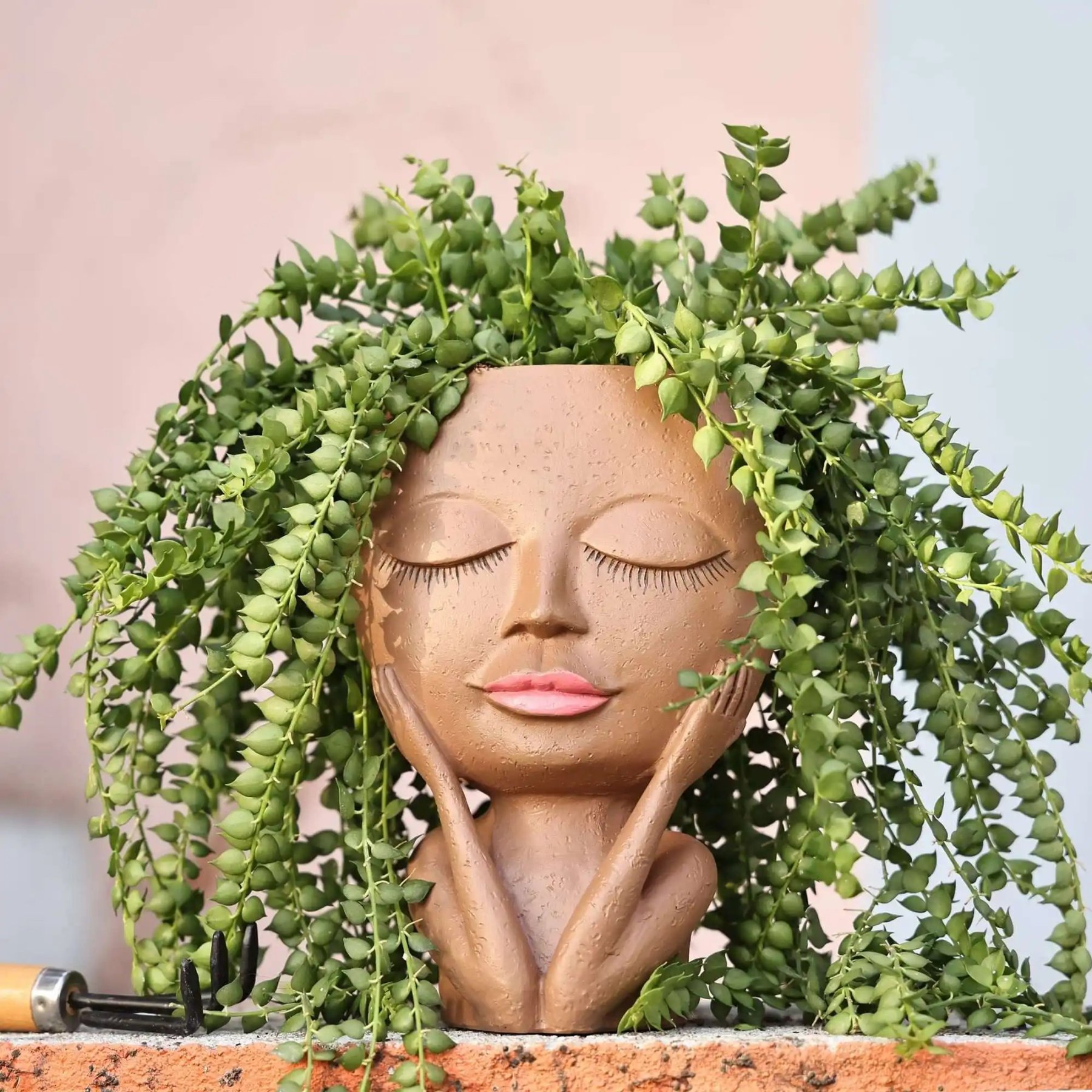 Cute Lady Face Plant Pot-SLOOSELYK
