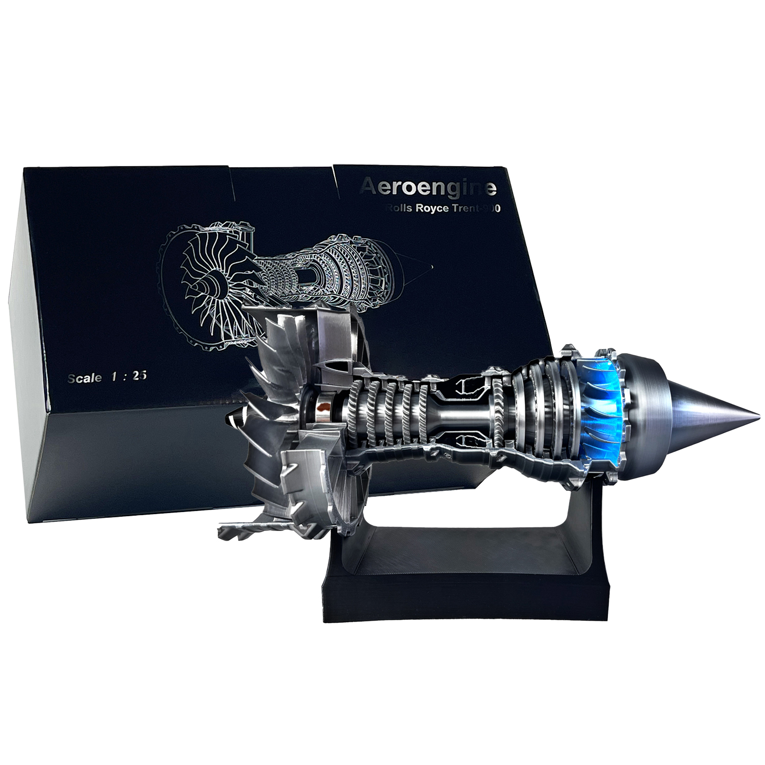 1/25 Simulation Aircraft Turbojet Engine Rotatable Model (11in/28cm)-SLOOSELYK