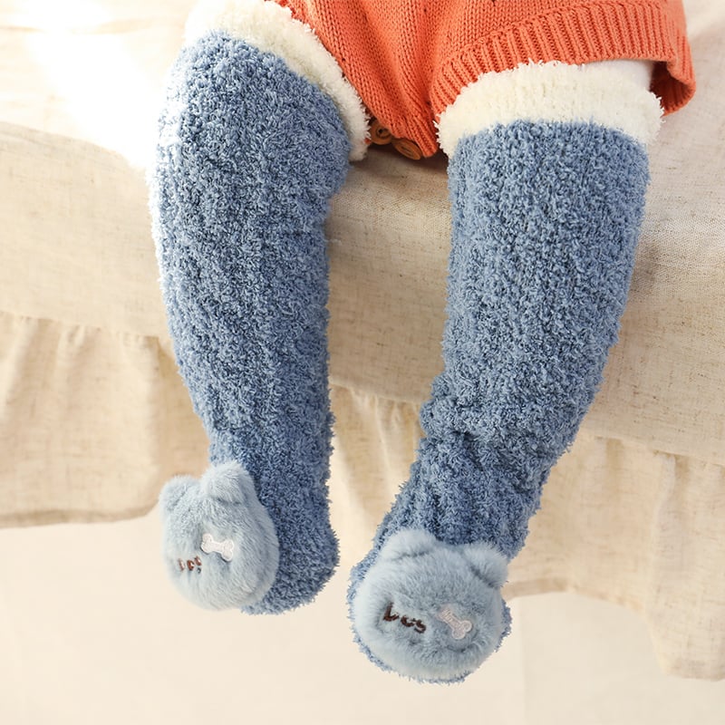 👶A Pair of Baby Cute Coral Fleece Socks-SLOOSELYK