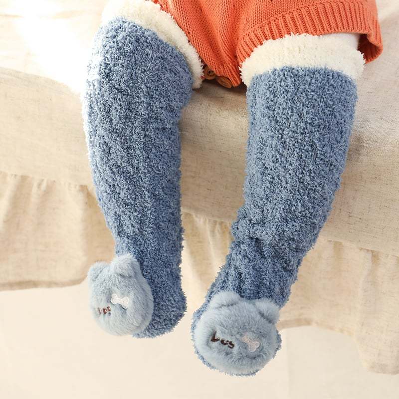 👶A Pair of Baby Cute Coral Fleece Socks-SLOOSELYK