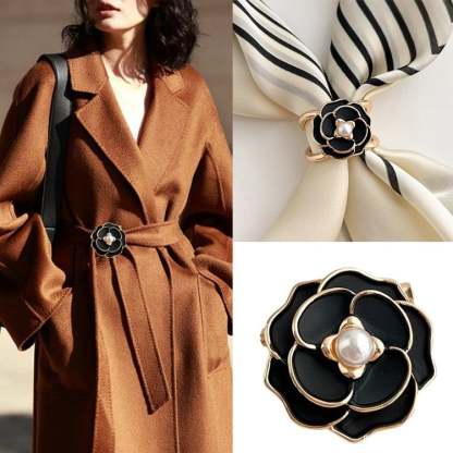 Women's Elegant Pearl Floral Scarf Ring Clip-BUY 2 GET 1 FREE-SLOOSELYK