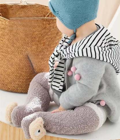 👶A Pair of Baby Cute Coral Fleece Socks-SLOOSELYK