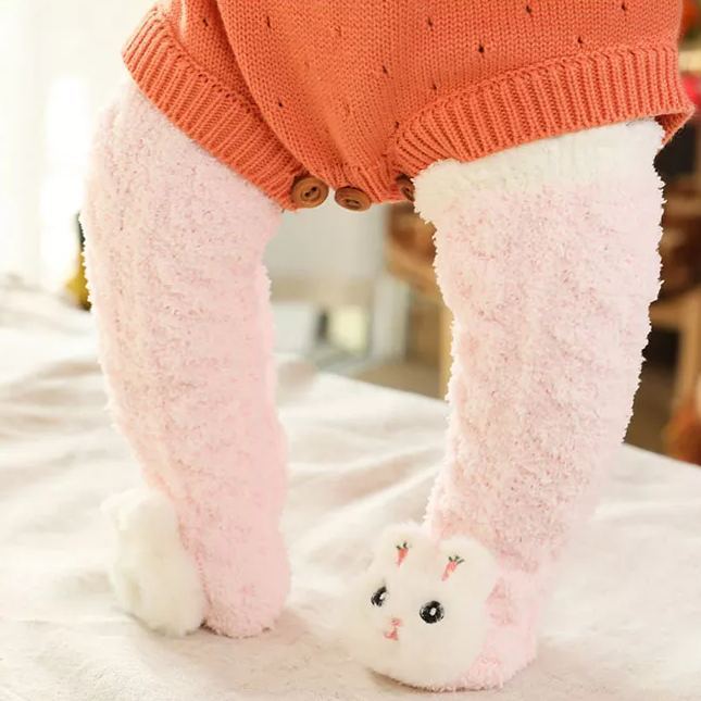 👶A Pair of Baby Cute Coral Fleece Socks-SLOOSELYK