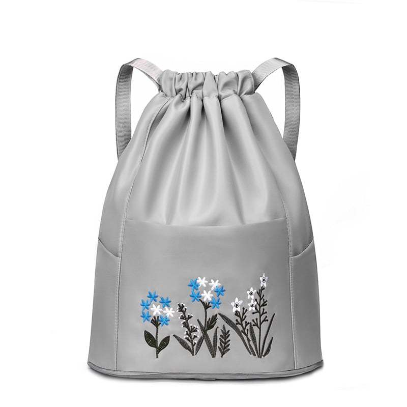 🔥49% OFF🔥Foldable Waterproof Drawstring Large Capacity Embroidered Backpack-SLOOSELYK
