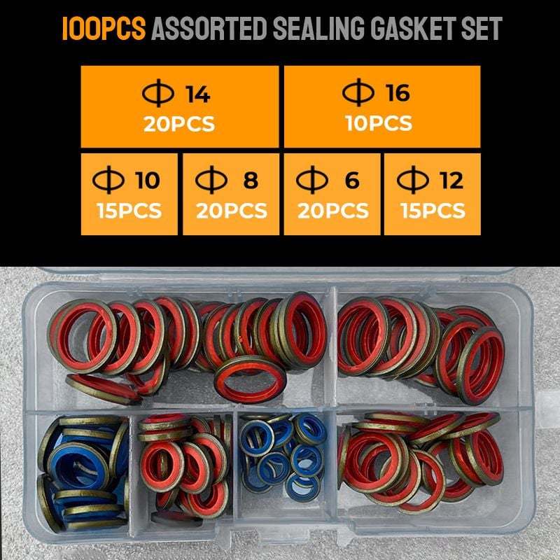 100pcs/ 245pcs Assorted Sealing Gasket Set-SLOOSELYK