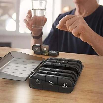 (🔥 Summer Hot Sale - Save 48% OFF) 21 Grid Black Pill Box Sorting Box, Buy 2 Free Shipping-SLOOSELYK