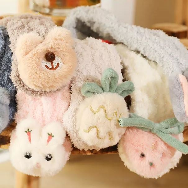 👶A Pair of Baby Cute Coral Fleece Socks-SLOOSELYK