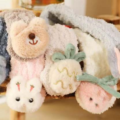 👶A Pair of Baby Cute Coral Fleece Socks-SLOOSELYK