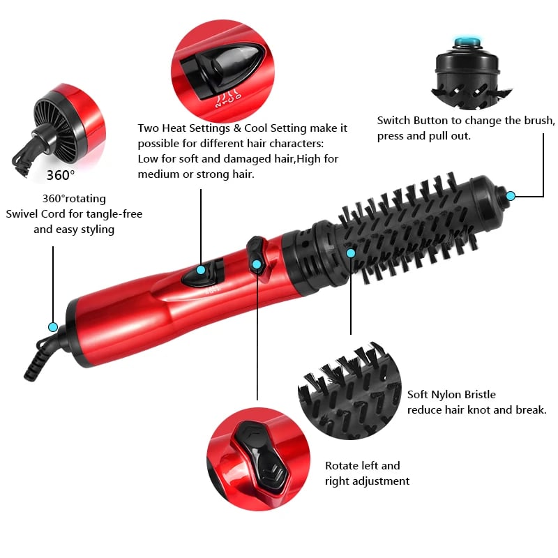 ✨3-in-1 Hot Air Styler and Rotating Hair Dryer for Dry Hair, Curl Hair, Straighten Hair