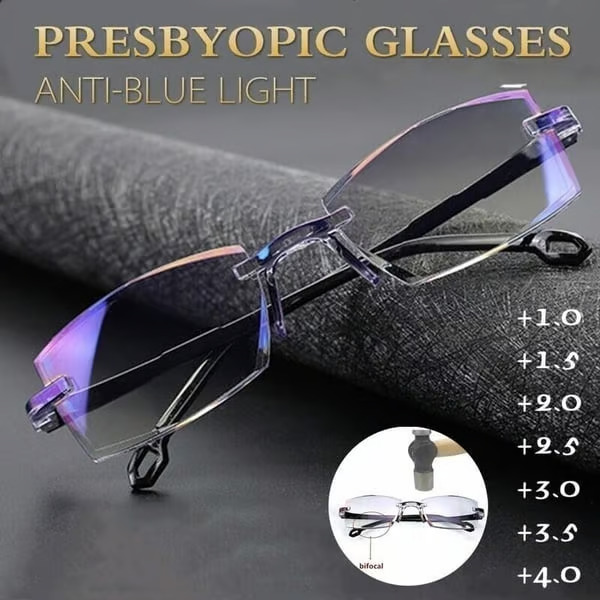 🔥2025 New Sapphire high hardness anti blue light intelligent dual focus reading glasses-SLOOSELYK