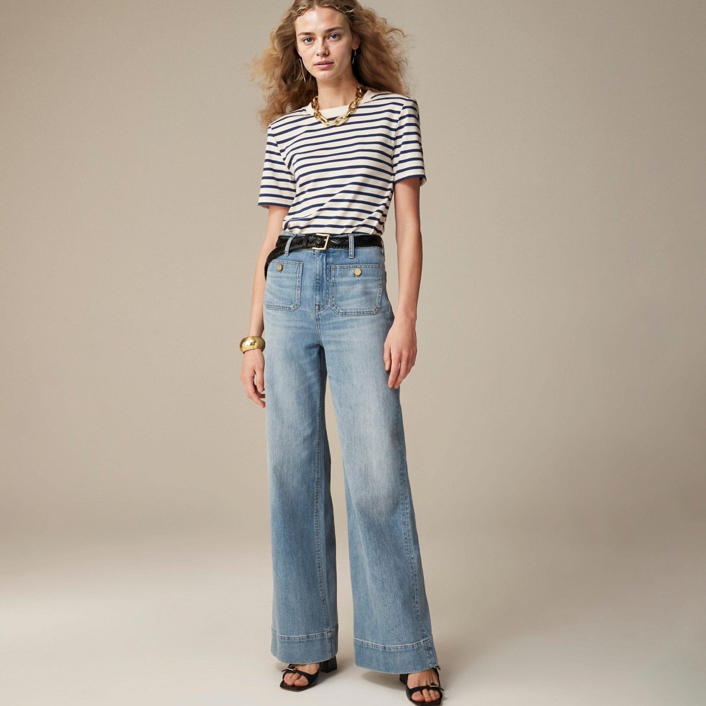 👖 Tummy Control Sailor Wide Leg Trouser
