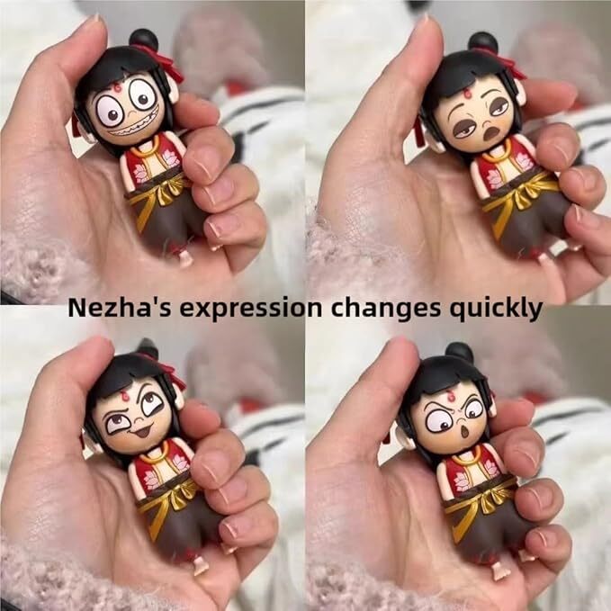 Nezha 2 Face-Changing Model Press Toy - Collectible Movie Novelty, Interactive 4-Expression Transform Art Desk Decor-SLOOSELYK
