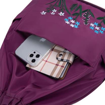 🔥49% OFF🔥Foldable Waterproof Drawstring Large Capacity Embroidered Backpack-SLOOSELYK
