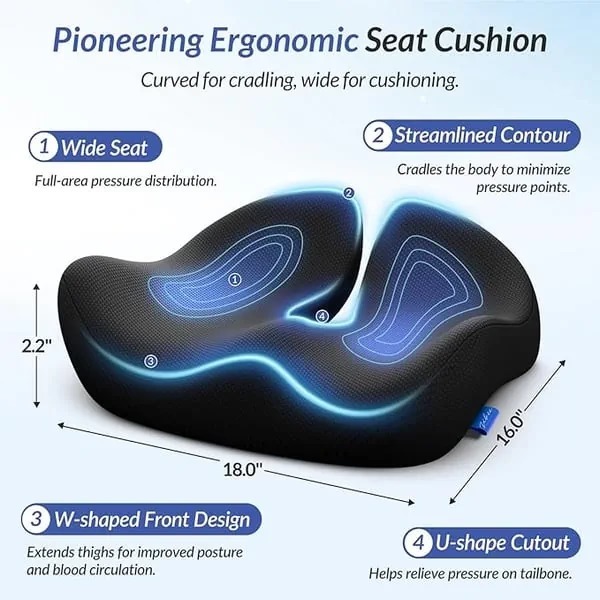 🎁LAST DAY 40％ OFF🎁Ergonomic Memory Foam Seat Cushion-SLOOSELYK