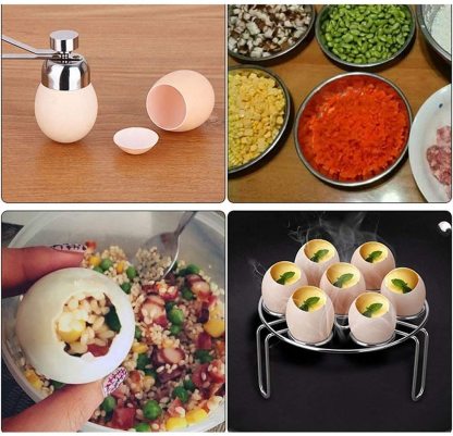 Stainless Steel Egg Opener Eggshell Cutter Kitchen Remover Tool for Raw/Soft Hard Boiled Egg-SLOOSELYK