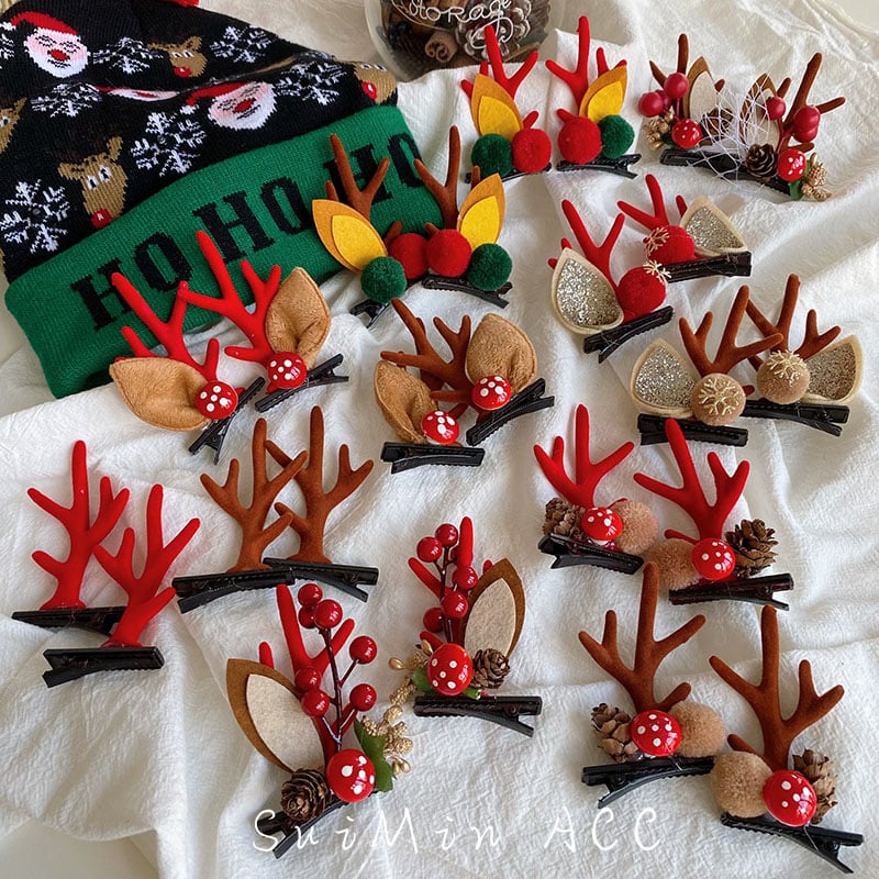 (🎁Christmas Hot Sale- 48% OFF🎁) Reindeer Antlers Xmas Hair Clip-SLOOSELYK