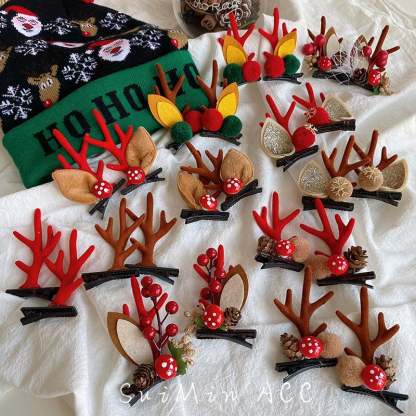 (🎁Christmas Hot Sale- 48% OFF🎁) Reindeer Antlers Xmas Hair Clip-SLOOSELYK