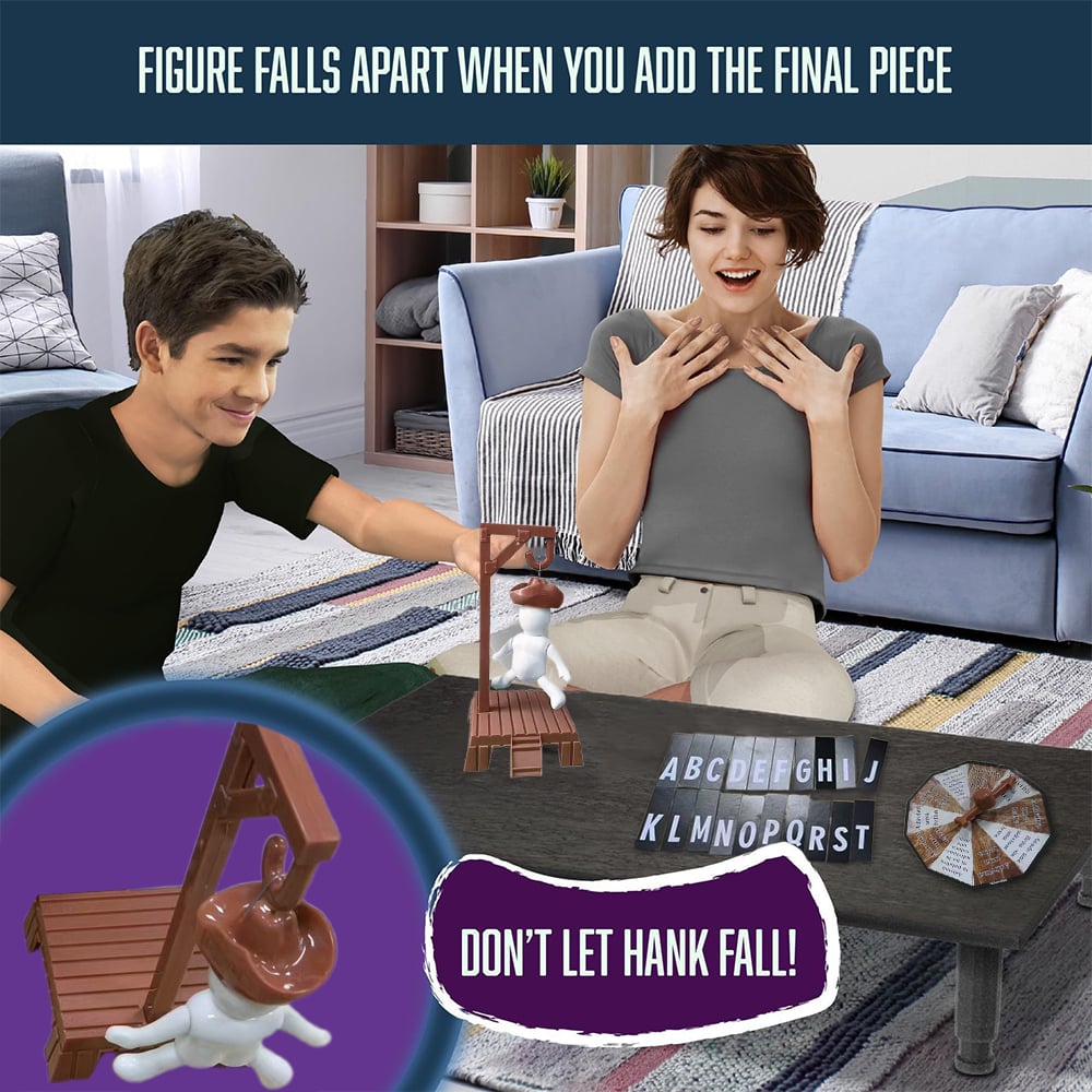 🏆Flash Sale⚡Magnetic Hangman Mystery Word Game - Interactive Family Board Game with Collapsing Cowboy Hank | Fun Travel & Party Spelling Challenge for Kids & Adults