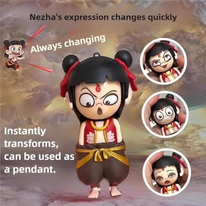 Nezha 2 Face-Changing Model Press Toy - Collectible Movie Novelty, Interactive 4-Expression Transform Art Desk Decor-SLOOSELYK