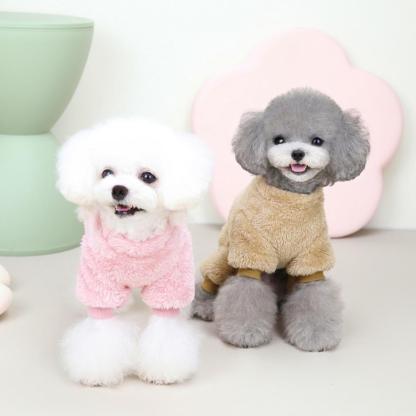 (48% OFF) Fleece Pet Elastic Jumpsuit with Pull Ring-SLOOSELYK