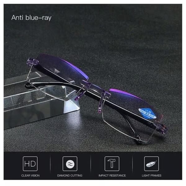 🔥2025 New Sapphire high hardness anti blue light intelligent dual focus reading glasses-SLOOSELYK