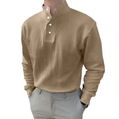 🔥Buy 2 Get Free Shipping🔥Gentleman's Simple Basic Stand-up Collar Long-sleeved Polo Shirt